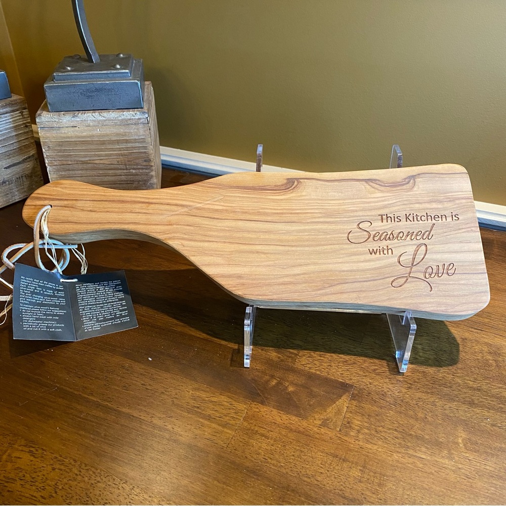 Olive Wood Rustic Cutting Serving Board Handmade Italy 16”